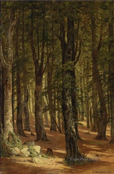 150の主題の芸術作品 Painting - IN THE WOODS 古典的な風景 イワン・イワノビッチの森